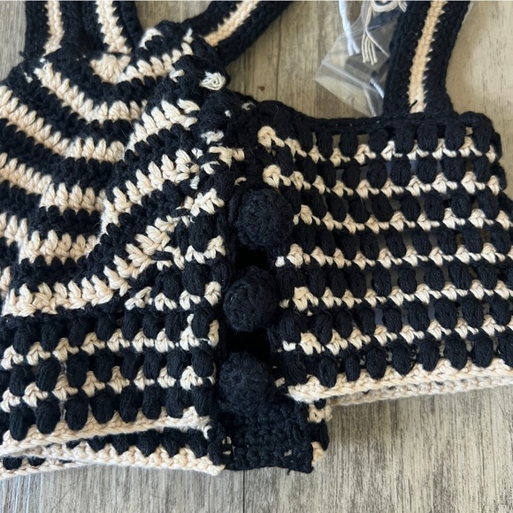 Lovers And Friends Tropica Knit Top in Black and Tan - Picture 7 of 7